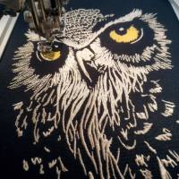 Maschinen Stickdatei - Eule Gesicht Lichteffekt 12-14x18cm Bild 3