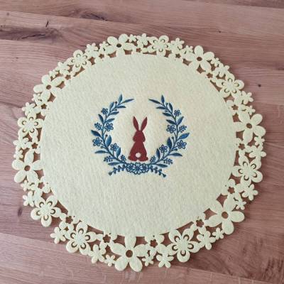 Stickdatei - Hase im Blumenkranz Ostern Frühling 2 Größen