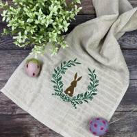 Stickdatei - Hase im Blumenkranz Ostern Frühling 2 Größen Bild 6