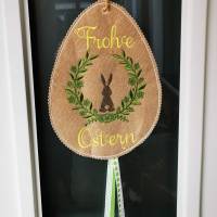 Stickdatei - Hase im Blumenkranz Ostern Frühling 2 Größen Bild 7