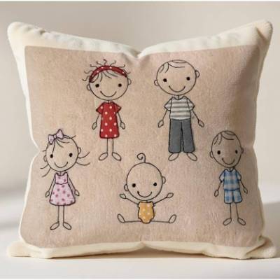 Stickdatei Strichmännchen Familie Doodle – Mama, Papa, Baby, Junge & Mädchen – Sofortdownload für 10x10 & 13x18 Rahmen