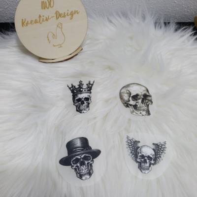 Rub on Sticker + Bügelbild DTF im Überraschungs-Sparpack Totenkopf