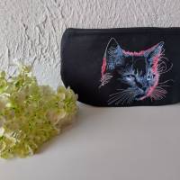 Maschinen Stickdatei - Katze KI Konturen Lichteffekt 12-14*18cm Bild 3