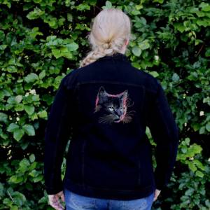 Maschinen Stickdatei - Katze KI Konturen Lichteffekt 12-14*18cm Bild 7