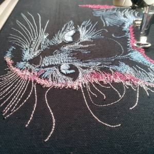 Maschinen Stickdatei - Katze KI Konturen Lichteffekt 12-14*18cm Bild 8