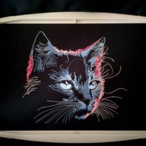 Maschinen Stickdatei - Katze KI Konturen Lichteffekt 12-14*18cm Bild 9
