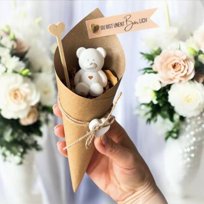 Geschenkset 'Du bist unentBÄRlich' – Liebevolle Überraschung zum Valentinstag mit duftendem Blütenkonfetti