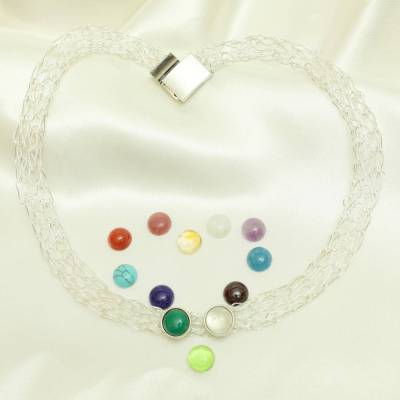 Silbercollier - persönlich und bedeutungsvoll - Valentinstags-Geschenk für Verliebte - mit Geburts-Edelsteinen