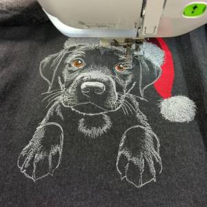 Maschinen Stickdatei - Weihnachtslabby Lichteffekt 10x10cm Bild 2