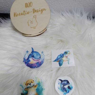Rub on Sticker + Bügelbild DTF im Überraschungs-Sparpack Unterwasserwelt