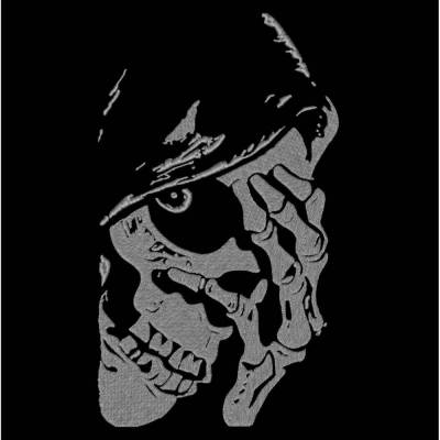 Maschinen Stickdatei - Skelett Facepalm Lichteffekt 12-14*18cm