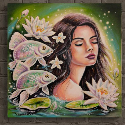 SCHIMMERNDE GEFÄHRTEN – Handgemaltes Acrylgemälde | Originalkunstwerk auf Leinwand | Signiert mit Zertifikat