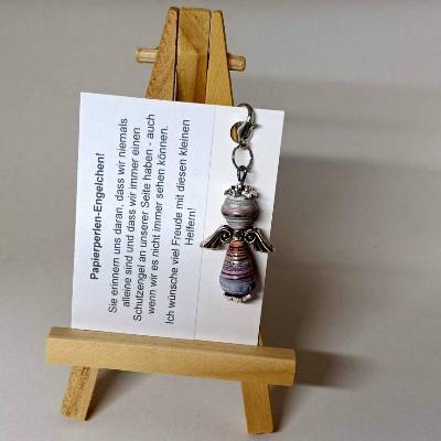 Papierperlenengelchen aus Katalogpapier | Schutzengel | Taschenbaumler | Glücksbringer