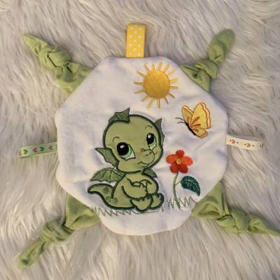 Stickdatei Doodle Dino Drache – Applikation Set für Schnullertuch & Knistertuch | Design-by-Jasmina