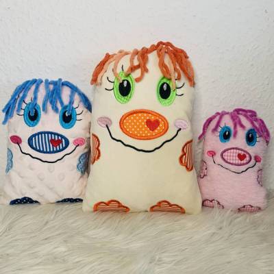 Stickdatei Schnobbel Monster Happy ITH Set – Kuscheltier selber sticken – Sofort Download