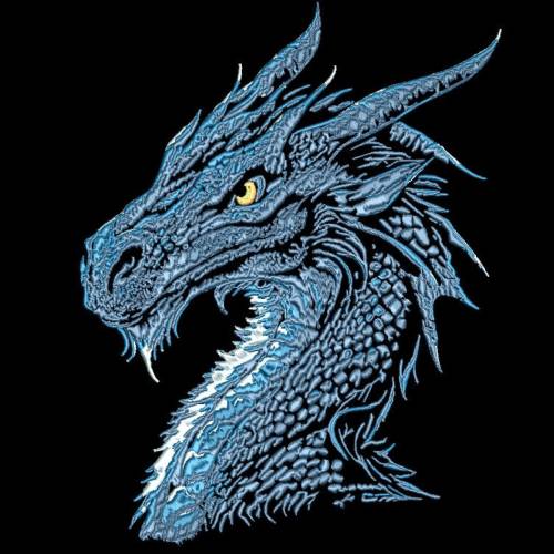 Maschinen Stickdatei - Drache Color Lichteffekt 12-14*18cm