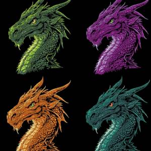 Maschinen Stickdatei - Drache Color Lichteffekt 12-14*18cm Bild 4