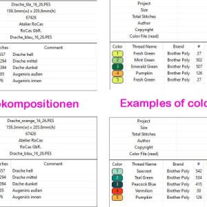 Maschinen Stickdatei - Drache Color Lichteffekt 12-14*18cm Bild 5