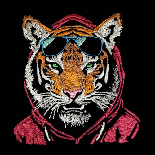 Maschinen Stickdatei - Tiger cool Color Lichteffekt 12-14*18cm