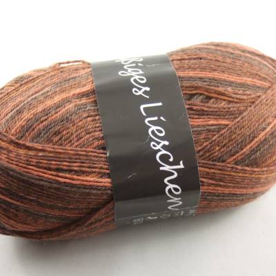 4-fach Sockenwolle Fleißiges Lieschen in herbstlichen Brauntönen von AWV