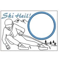 Stickdatei Mugrug Untersetzer Ski Skifahrer Bergsport Bild 2