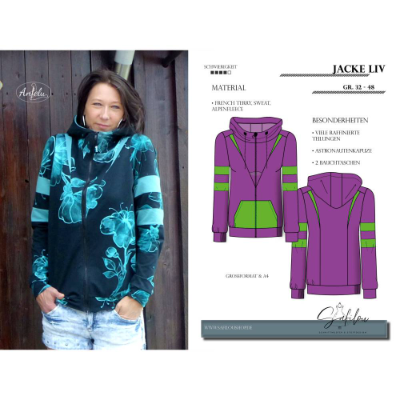 Liv Sweatjacke – Größen 32-48 | Innovatives Design & Vielseitigkeit | Perfekt für individuelle Looks und Alltagskomfort