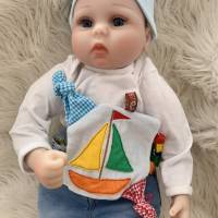 Stickdatei Doodle Fahrzeuge Set – Feuerwehr, Traktor, Eisenbahn, Boot Applikation für Schnullertuch & Knistertuch Bild 6