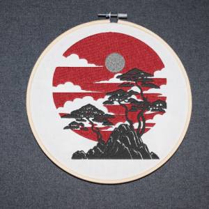 Maschinen Stickdatei - Japan Landschaft 12-14*18cm Bild 7
