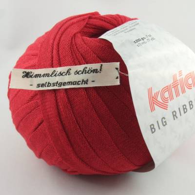 Katia Big Ribbon: flaches einfarbiges Bändchengarn optimal für Taschen und Homedeko in rot