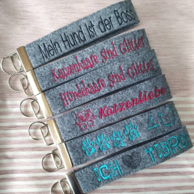 Stickdatei (6x) Schlüsselanhänger [Set 7] 12-14x18cm