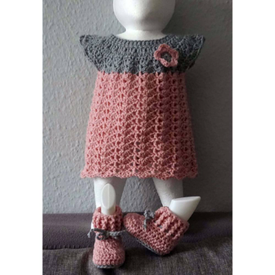 gehäkeltes Kleid und Schühchen, Set, Mädchen, Baby, Größe 50/56  amigoll9 Handarbeit