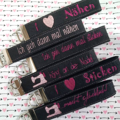 Stickdatei (6x) Schlüsselanhänger [Set 6] 12-14x18cm