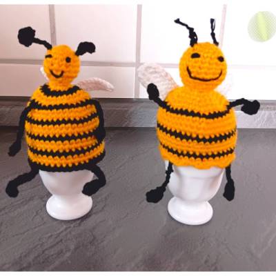 Eierwärmer gehäkelt Deko für Tisch und Fensterbank Eierbecher Biene