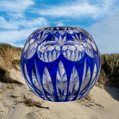 wunderschöne blaue kristallvase vintage, antik, sammlerstück, rarität, geschenk geburtstag