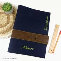 edle Zeugnismappe personalisiert, A4, Dokumentenmappe, Einschulung Junge, Geschenke zur Einschulung Bild 2