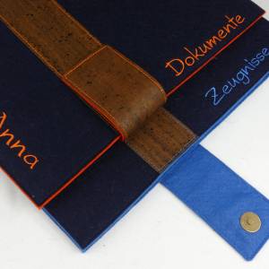edle Zeugnismappe personalisiert, A4, Dokumentenmappe, Einschulung Junge, Geschenke zur Einschulung Bild 4