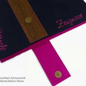 edle Zeugnismappe personalisiert, A4, Dokumentenmappe, Einschulung Junge, Geschenke zur Einschulung Bild 5