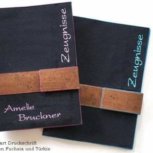 edle Zeugnismappe personalisiert, A4, Dokumentenmappe, Einschulung Junge, Geschenke zur Einschulung Bild 6