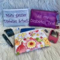 Stickdatei Tasche In the Hoop Diabetes Set 917  Kosmetiktasche Bild 1