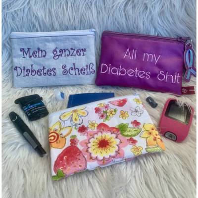 Stickdatei Tasche In the Hoop Diabetes Set – Kosmetiktasche mit Reißverschluss, inkl. Diabetes-Motiv & Anleitung