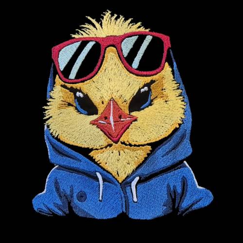 Maschinen Stickdatei - Küken cool Color Lichteffekt 20x26-30cm, 21*40cm EXP