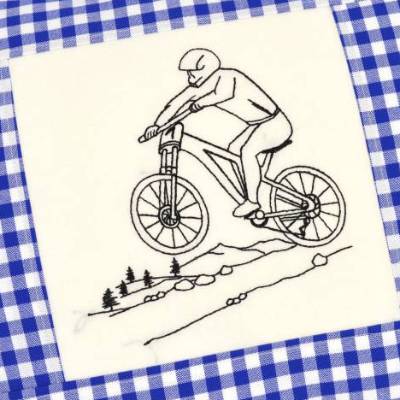 Stickdatei Mountainbiker Fahrrad