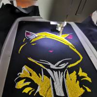 Maschinen Stickdatei - Katze cool Color Lichteffekt 12-14*18cm Bild 3