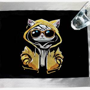 Maschinen Stickdatei - Katze cool Color Lichteffekt 12-14*18cm Bild 5