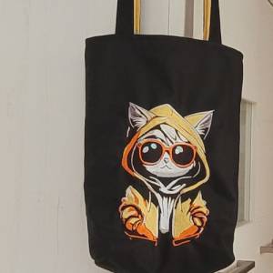 Maschinen Stickdatei - Katze cool Color Lichteffekt 12-14*18cm Bild 6