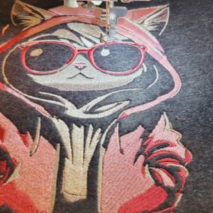 Maschinen Stickdatei - Katze cool Color Lichteffekt 12-14*18cm Bild 7