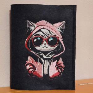 Maschinen Stickdatei - Katze cool Color Lichteffekt 12-14*18cm Bild 8