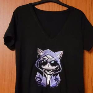 Maschinen Stickdatei - Katze cool Color Lichteffekt 12-14*18cm Bild 9