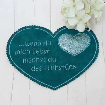 Blanko Herz Mugrug Set 13x18 und 20x20