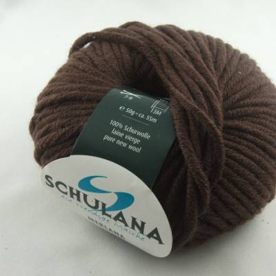Schulana Merlana: dicke einfarbige Schurwolle Merino extrafein in Farbe Nr. 03, braun
